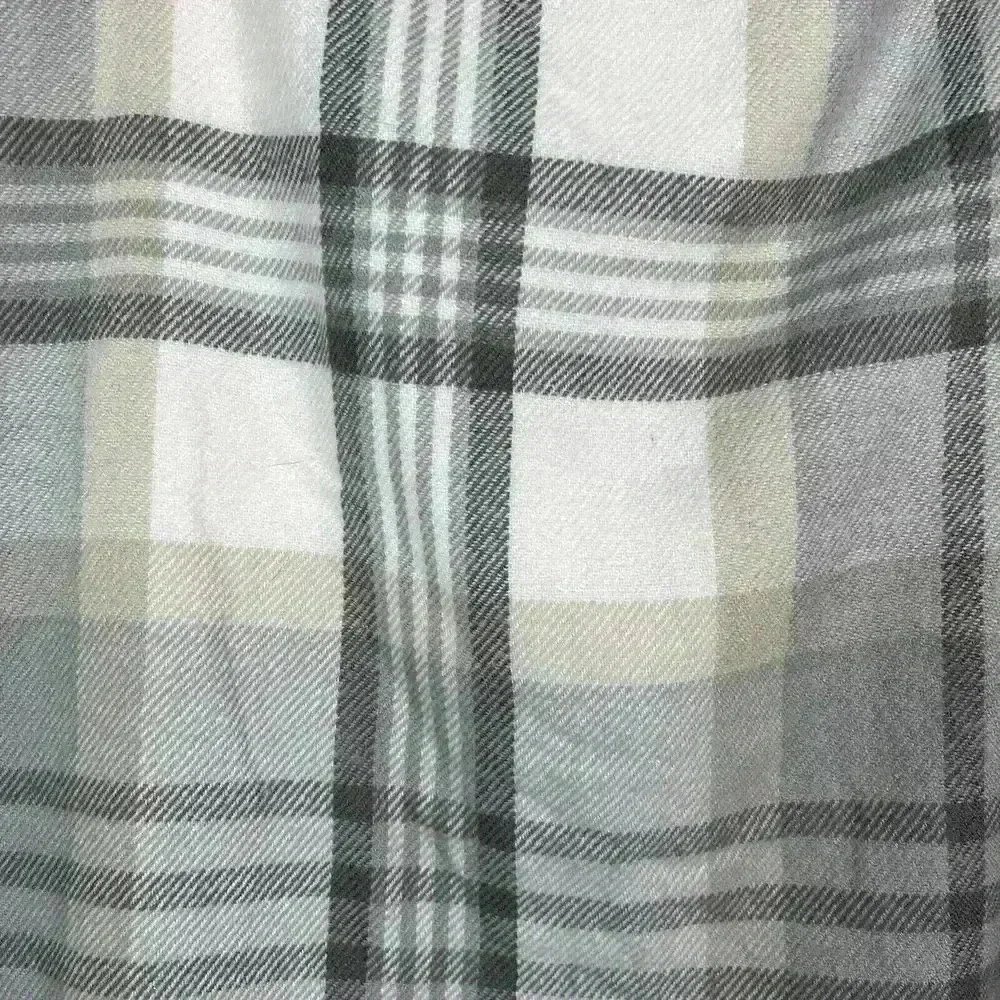 Pottery Barn Blanket Throw Fringe Plaid Square 50